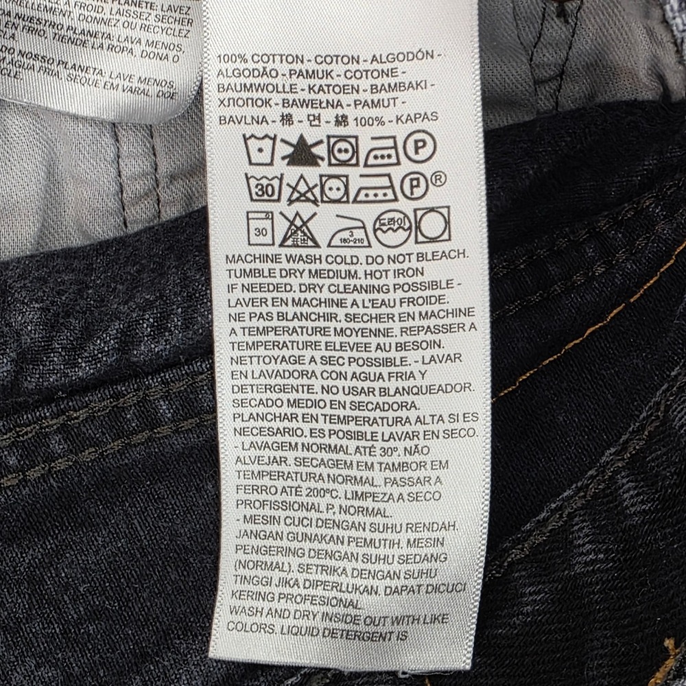 Levi‎ Strauss Co 501 Original Fit Button Fly Black Denim Jeans Mens W36 L30 - Picture 14 of 15